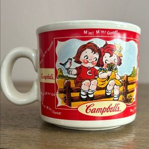 Campbell's 1998 Red Kids Illustration Soup Mug Featuring The Campbell’s Kids.